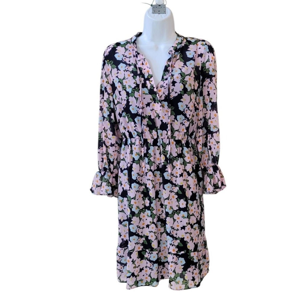 J. CREW Mercantile XXS French Floral Drapey Tie Front Dress Women
